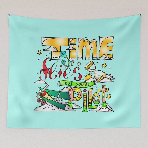 Item preview, Time flies but you are the pilot funny T-shirt ajusté designed and sold by marcoliyp.