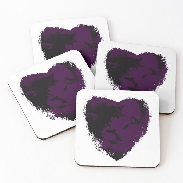Item preview, Cute purple cat in the heart designed and sold by Moonyflower.