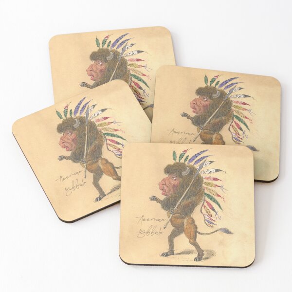 Item preview, American Buffalo with feather headdress and spear, 1873 designed and sold by ebrawne.