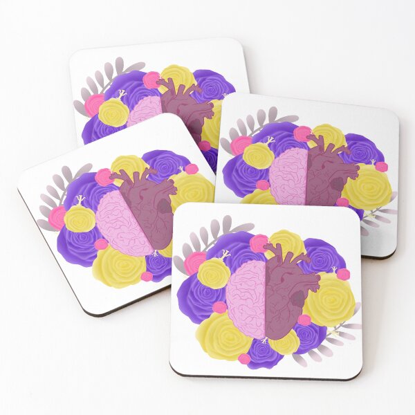 Item preview, Brain and heart psychology flowers designed and sold by LustandRecovery.