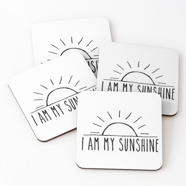 Item preview, Hand Drawn Rising Sun 'I Am My Sunshine' Black and White Phrase designed and sold by Bumblefuzzies.