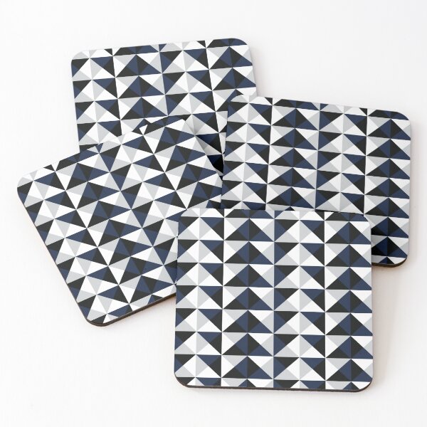 Item preview, Rotated Square Diagonals Triangle Pattern 003 - Black Gray White Navy Blue designed and sold by AmpersandCuster.