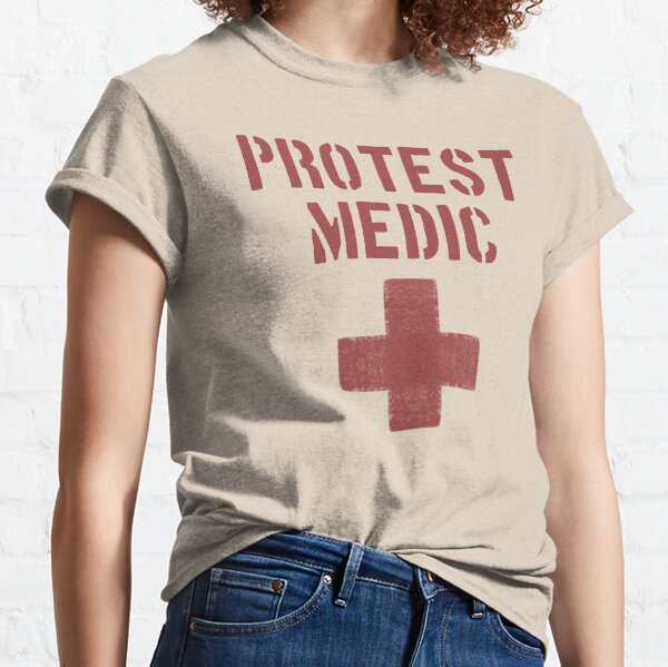 Protest Medic Red Cross Stencil Graphic Classic T-Shirt