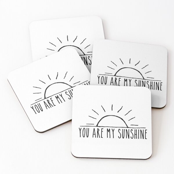 Item preview, Hand Drawn Rising Sun 'You Are My Sunshine' Black and White Phrase designed and sold by Bumblefuzzies.