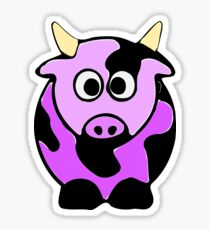 ღ°㋡Cute Lavender Colored Cow Clothing & Stickers㋡ღ° Sticker