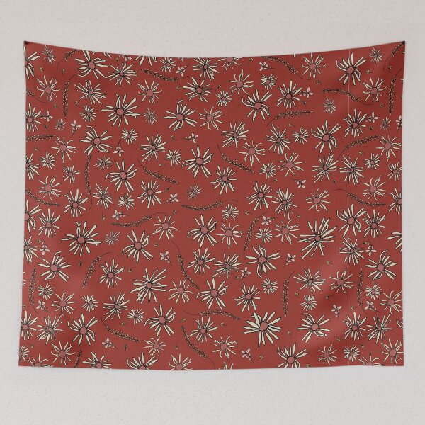 Item preview, Red Daisy Surface Pattern Design, Wild Flower Art designed and sold by DeLislesRT.