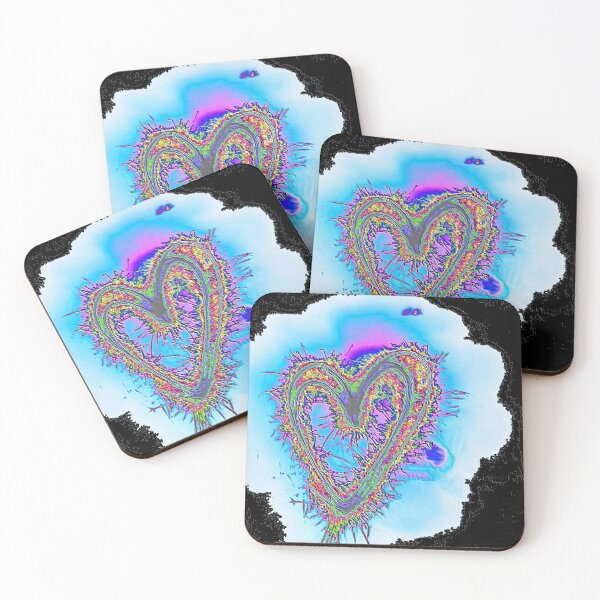 Item preview, electric blue heart with black background designed and sold by dreamweavergt.