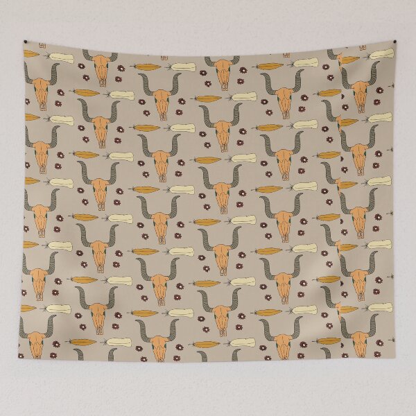Item preview, Cow Skull and Feathers Pattern designed and sold by DeLislesRT.