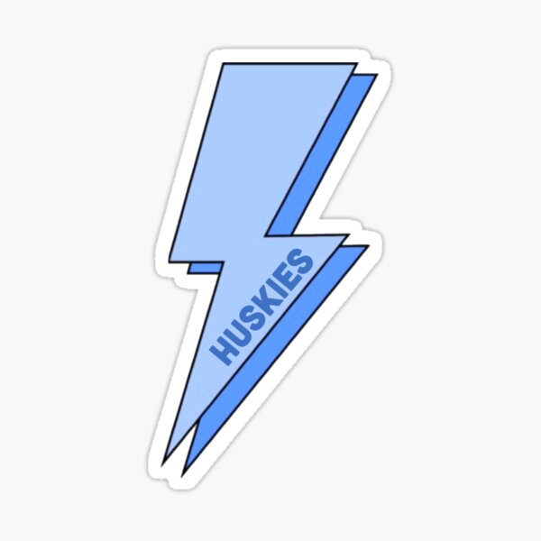 UCONN HUSKIES LIGHTENING BOLT Sticker