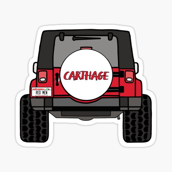 "Carthage College Jeep Wrangler" Sticker by anneearly Redbubble