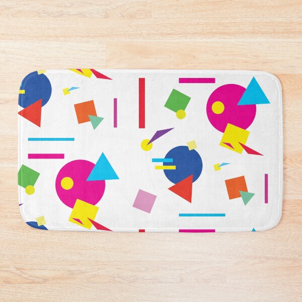 Item preview, Coloured 1980s Retro Shapes (LARGE) - WHITE - Retro Shapes #1 designed and sold by QuarterMoon.