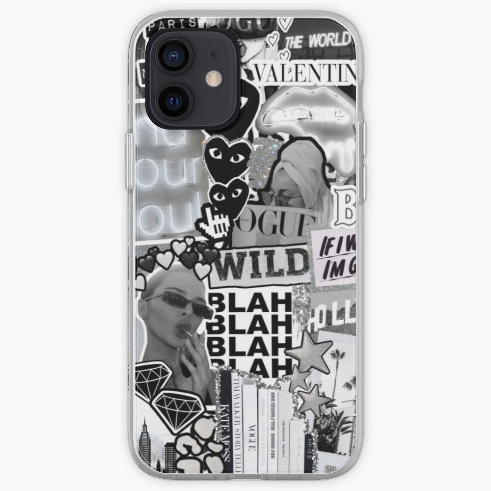 Black White And Silver Aesthetic Collage Iphone Case Cover By Emilyzizz Redbubble