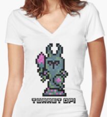 Pixel Tower Women's Fitted V-Neck T-Shirt