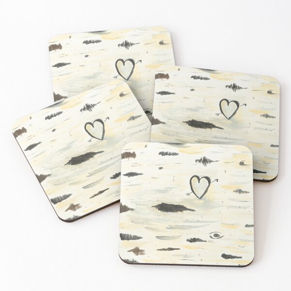 Item preview, Birch with Heart Engraving designed and sold by ArtsyRabbit.