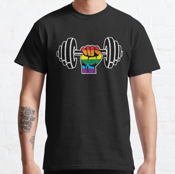 Gay Pride Gym T-shirt Rainbow flag\