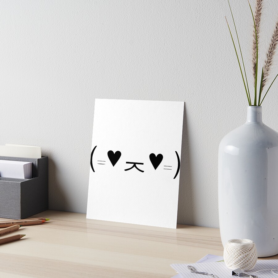 "Adorable Cat Kaomoji Kawaii Japanese Emoji" Art Board Print for Sale