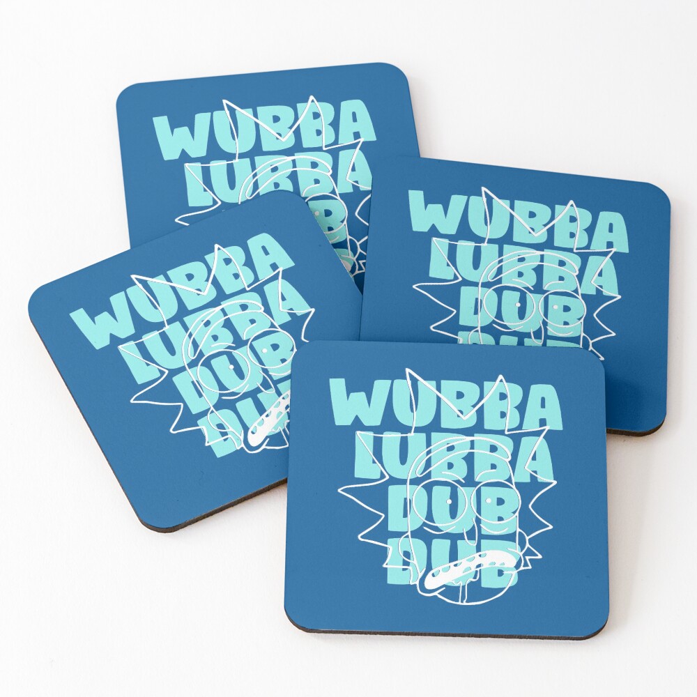Wubba Lubba Dub Dub - Abstract Awesome Line Art Coasters (Set of 4)