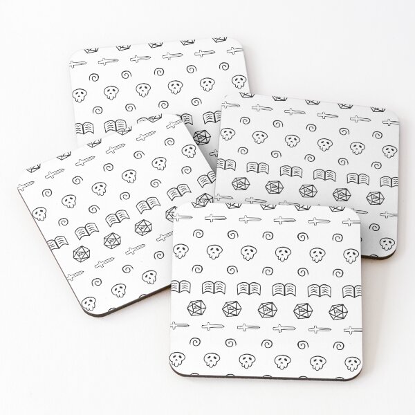 Item preview, Dungeons and dragons themed black and white pattern  designed and sold by AArts11.