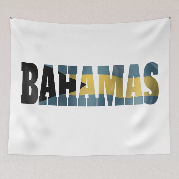 Item preview, The Bahamas text Flag designed and sold by marosharaf.