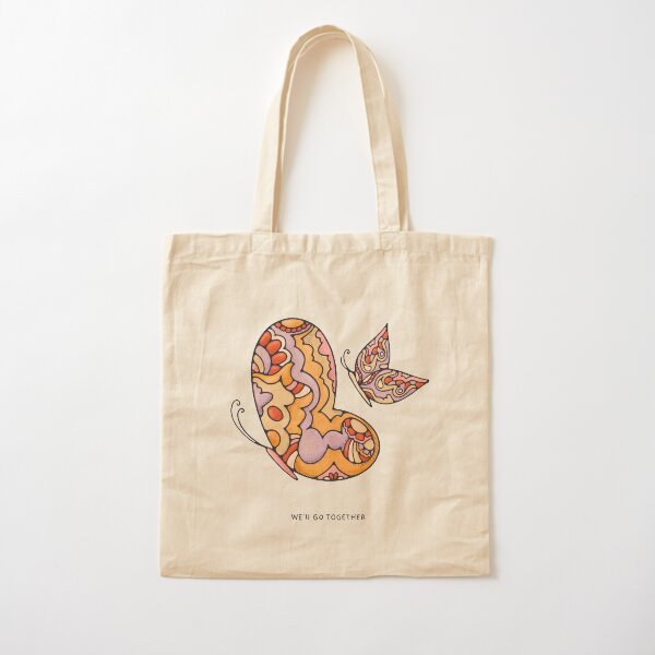 We'll Go Together Butterflies Cotton Tote Bag