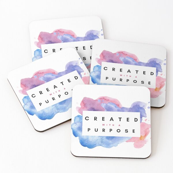 Item preview, Created With a Purpose Pink, Purple, and Blue Watercolor Motivational Quote  designed and sold by ArianaDagan.