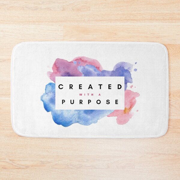 Item preview, Created With a Purpose Pink, Purple, and Blue Watercolor Motivational Quote  designed and sold by ArianaDagan.