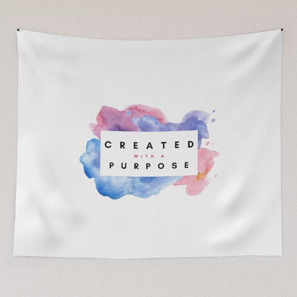 Item preview, Created With a Purpose Pink, Purple, and Blue Watercolor Motivational Quote  designed and sold by ArianaDagan.