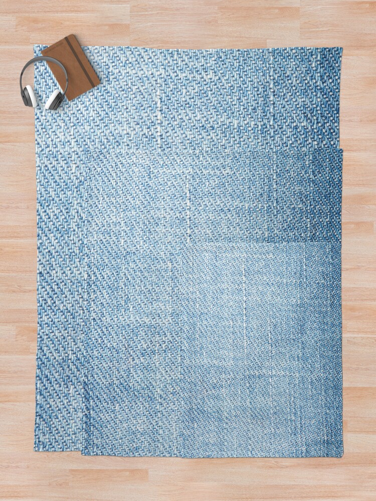 "Pale Denim Blue Jeans Color" Throw Blanket by SqueakyRicardo Redbubble