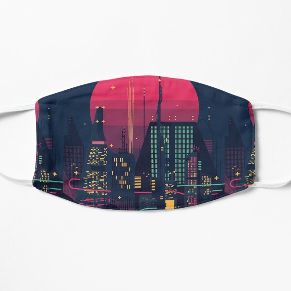 Night Dystopian Cityscape Mask