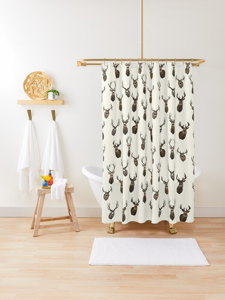  Deer Hunting Bathroom 4 Sets Shower Curtain Decor with