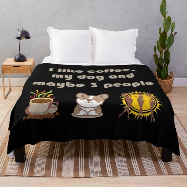 Item preview, I like coffee, my dog and maybe 3 people on black background designed and sold by coffeeapparel.