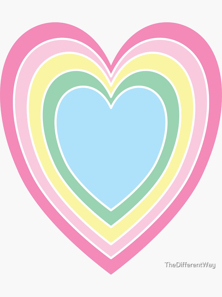"Pastel Heart" Sticker by TheDifferentWay Redbubble