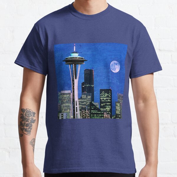 Blue Seattle Space Needle Classic T-Shirt