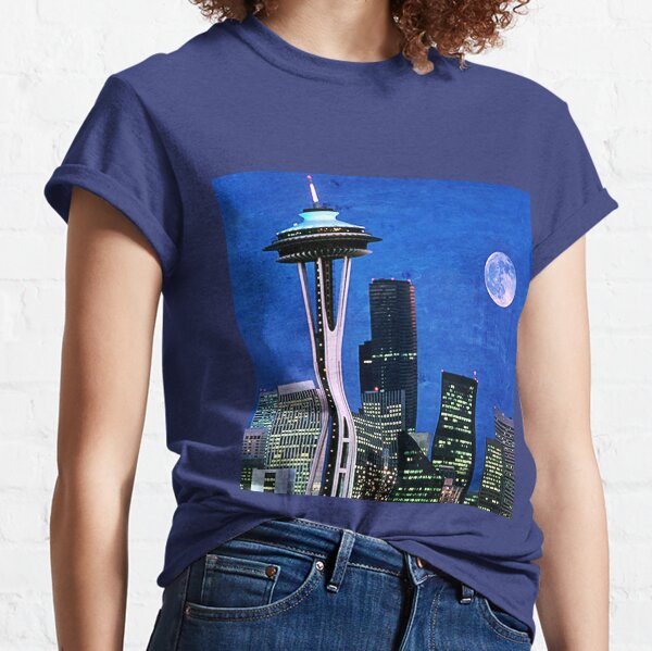 Blue Seattle Space Needle Classic T-Shirt