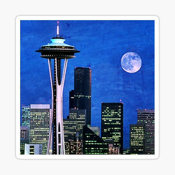 Blue Seattle Space Needle Sticker