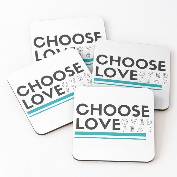 Item preview, Choose Love Over Fear Teal Typography Motivational Quote  designed and sold by ArianaDagan.