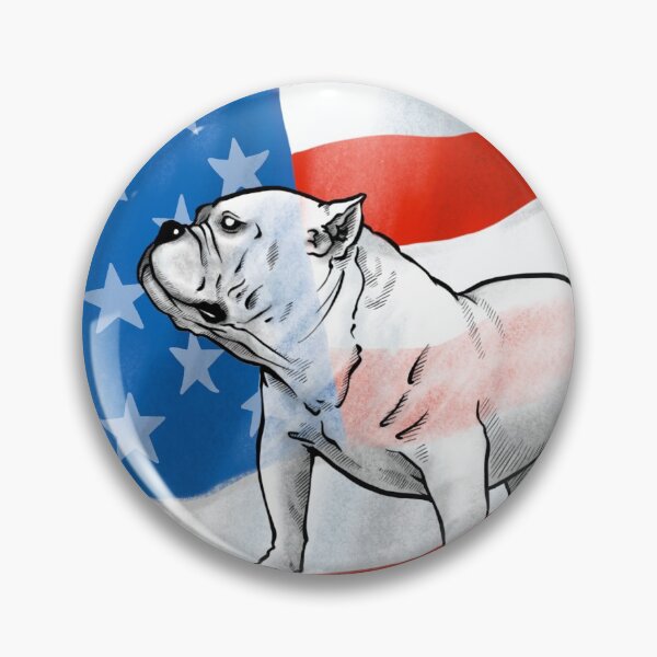 Artikelvorschau, Weißer amerikanischer Pitbull mit amarikanischer Flagge für, die Pitbull lieben entworfen und verkauft von maipadpro.