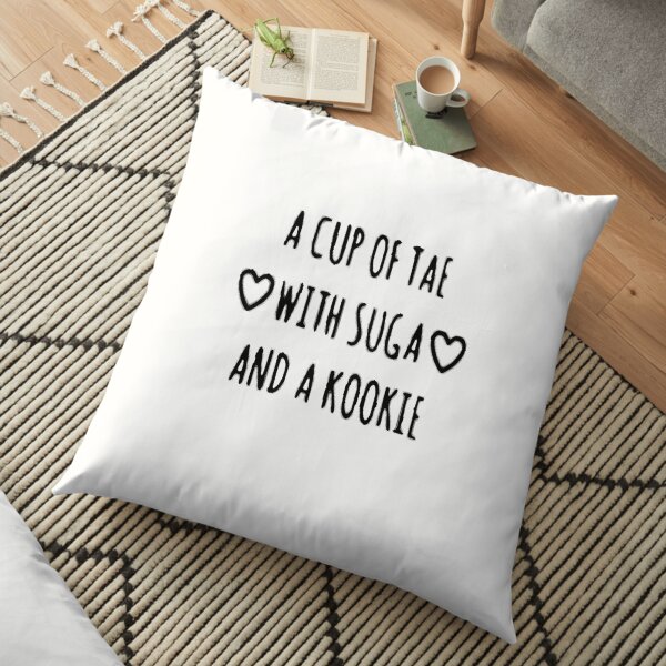 BTS A Cup of Tae with Suga and T-Shirt Kookie Unisex Floor Pillow