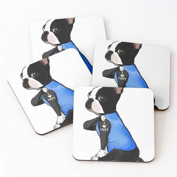 Artikelvorschau, Frauen Geschenke Boston Terrier Hund Tattoo Ich liebe Mama entworfen und verkauft von kit189.