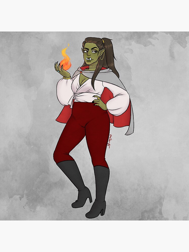 Half Orc Sorcerer Canvas Print For Sale By TheCherry95 Redbubble   Flat,750x,075,f Pad,750x1000,f8f8f8 