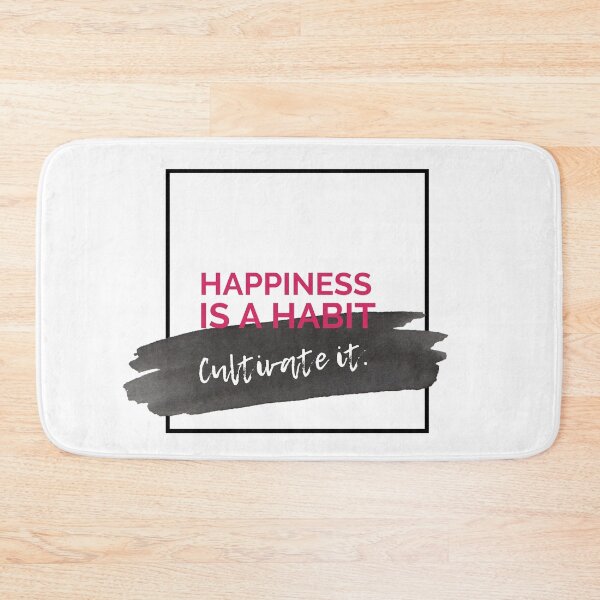 Item preview, Happiness is a Habit - Cultivate it Black Watercolor Inspirational Quote designed and sold by ArianaDagan.