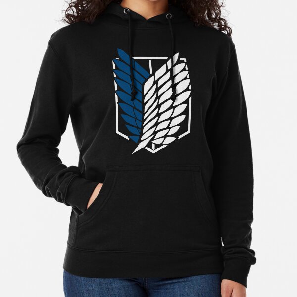 Vintage Angriff auf Titans Logo Anime Black klassisches T-Shirt Leichter Hoodie