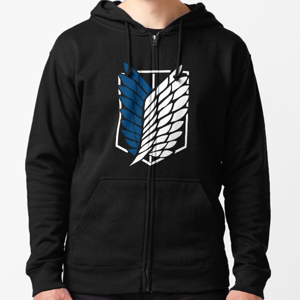 Attaque vintage sur le Titan's Logo Anime Black T-shirt classique Veste zippée à capuche
