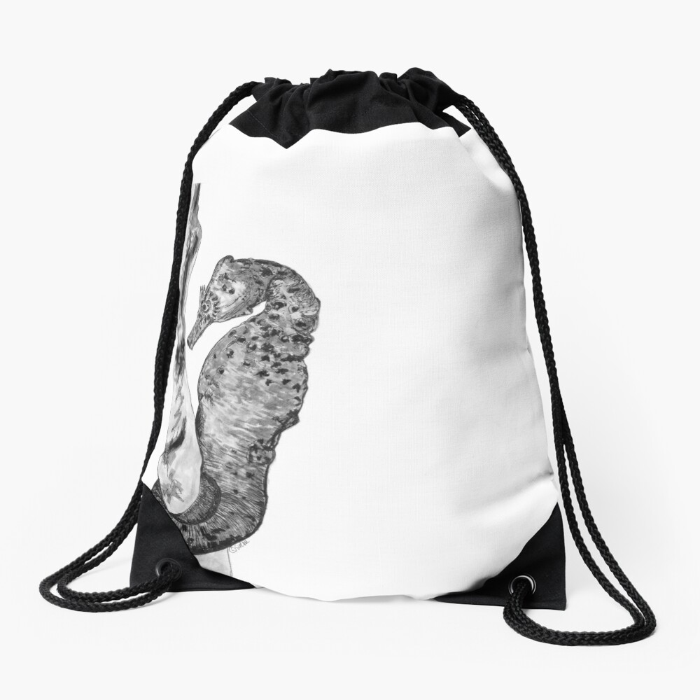 Sandra the Seahorse Drawstring Bag