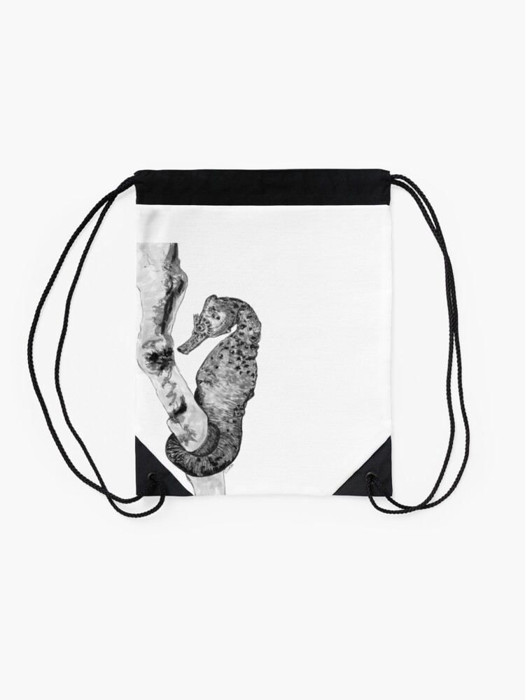 Alternate view of Sandra the Seahorse Drawstring Bag
