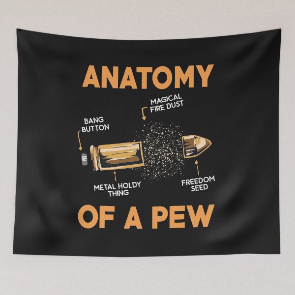 Item preview, GUNS: Anatomy Of A Pew 2nd amendment t shirt gift designed and sold by woormle.