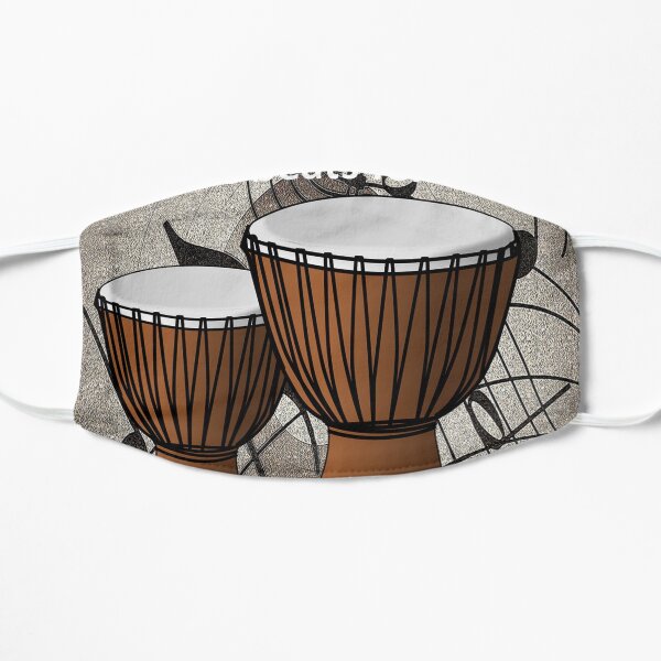 Bongos, African Beats, Music Beats for Life Flat Mask