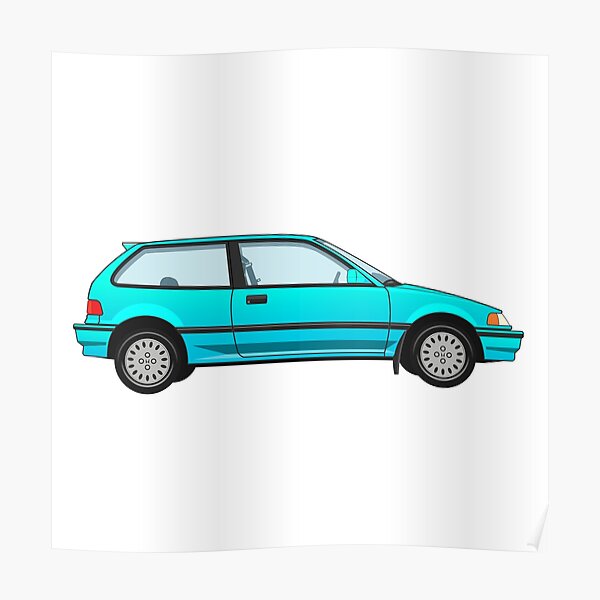 Honda Civic Si Tahitian Pearl Green Poster