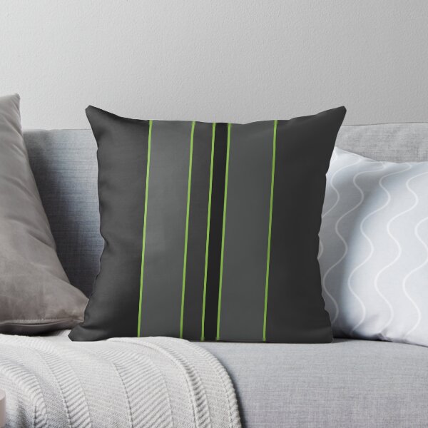 GREEN STRIPES Throw Pillow