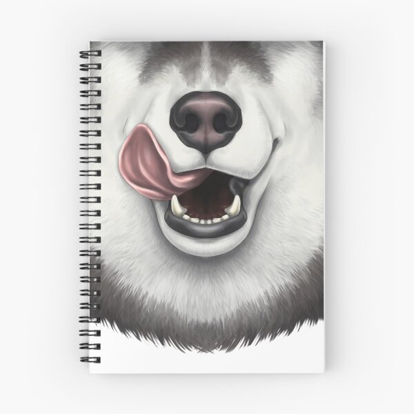Item preview, Black & White Husky Face with Licky Tongue designed and sold by SidianArts.